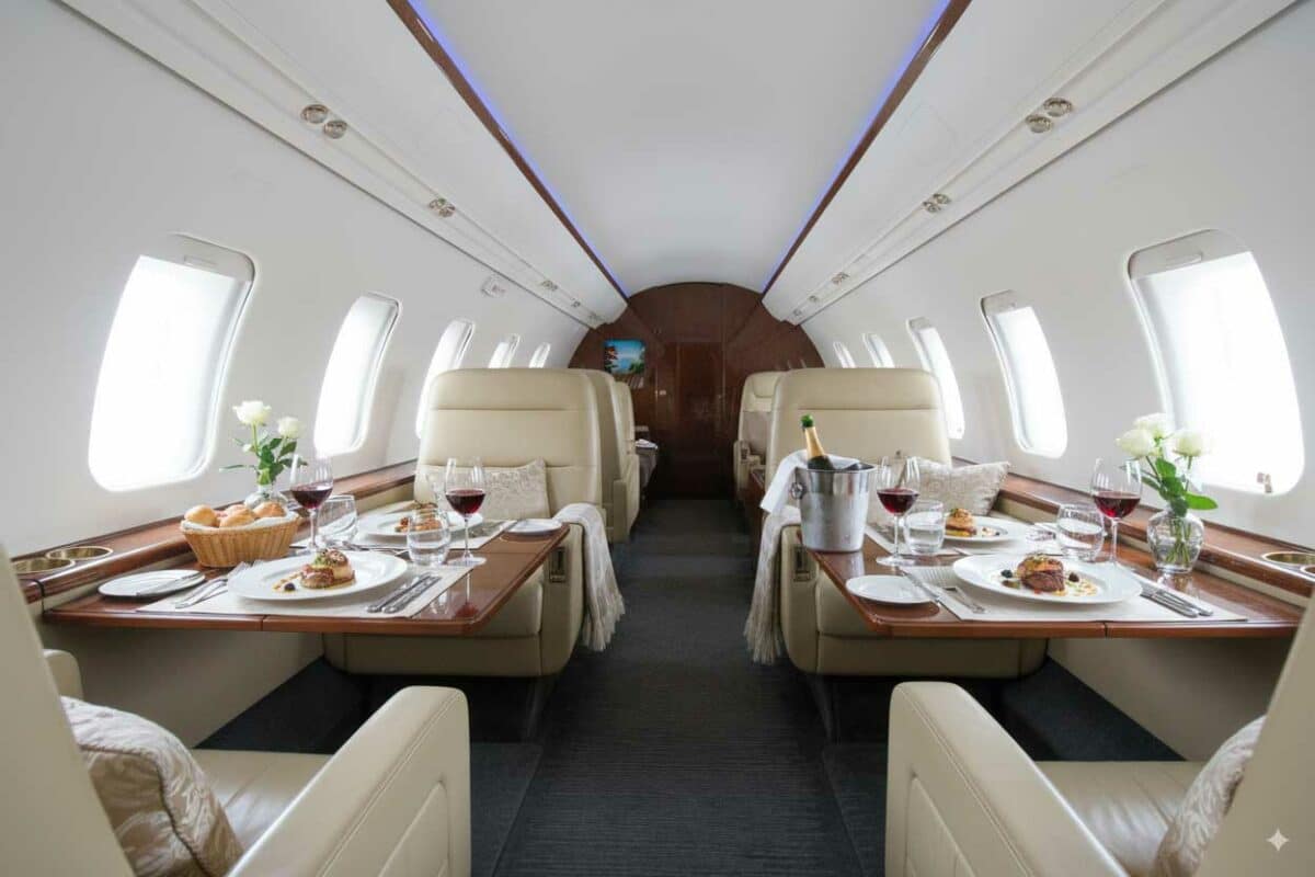 private jet catering, aviation services management - ASM Charter - Challenger 605